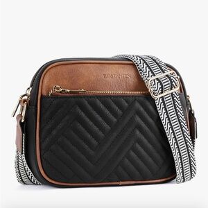 Black and Brown Quilted crossbody Bag